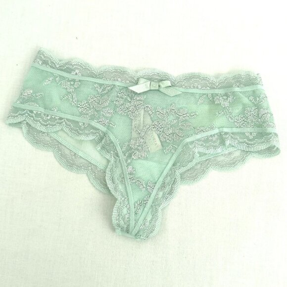Victorias Secret Dream Angels Lace Thong Size XXS Mint Green Wide Side Trim NWT - Picture 1 of 6